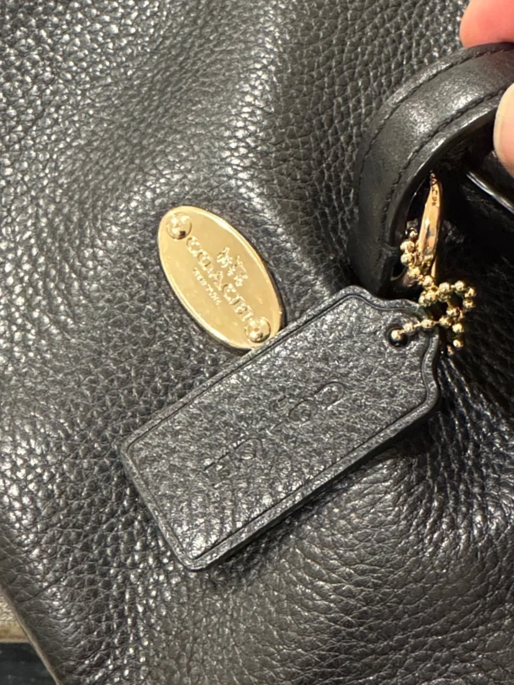 Coach Isabelle Black Pebbled Leather Shoulder Hobo Crossbody Bag - Picture 15 of 17